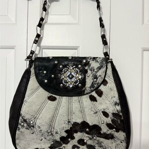 Cowhide Leather Black and White Women's Purse. NEW!